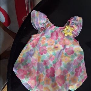 Colorful Floral Baby Dress with Yellow Accent